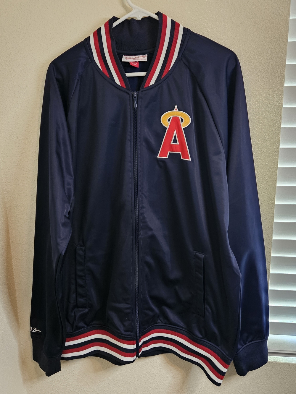 Mitchell & Ness Navy Jacket with Red Label Accents